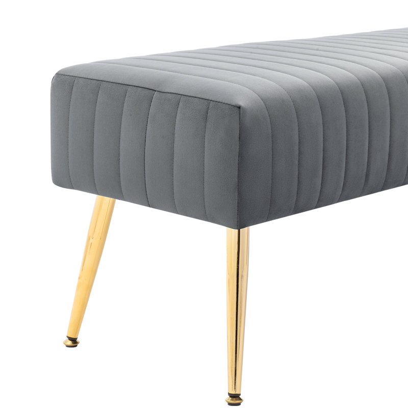 Banc en velours Rodjanae, gris