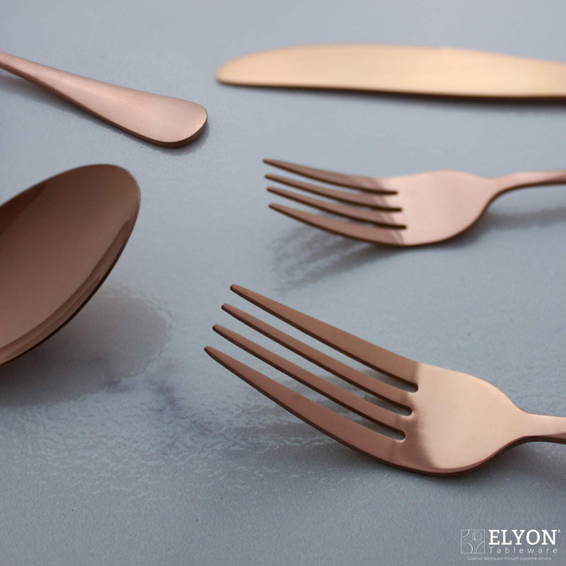 Rose Gold Stainless Steel 20-Piece Flatware Set for 4