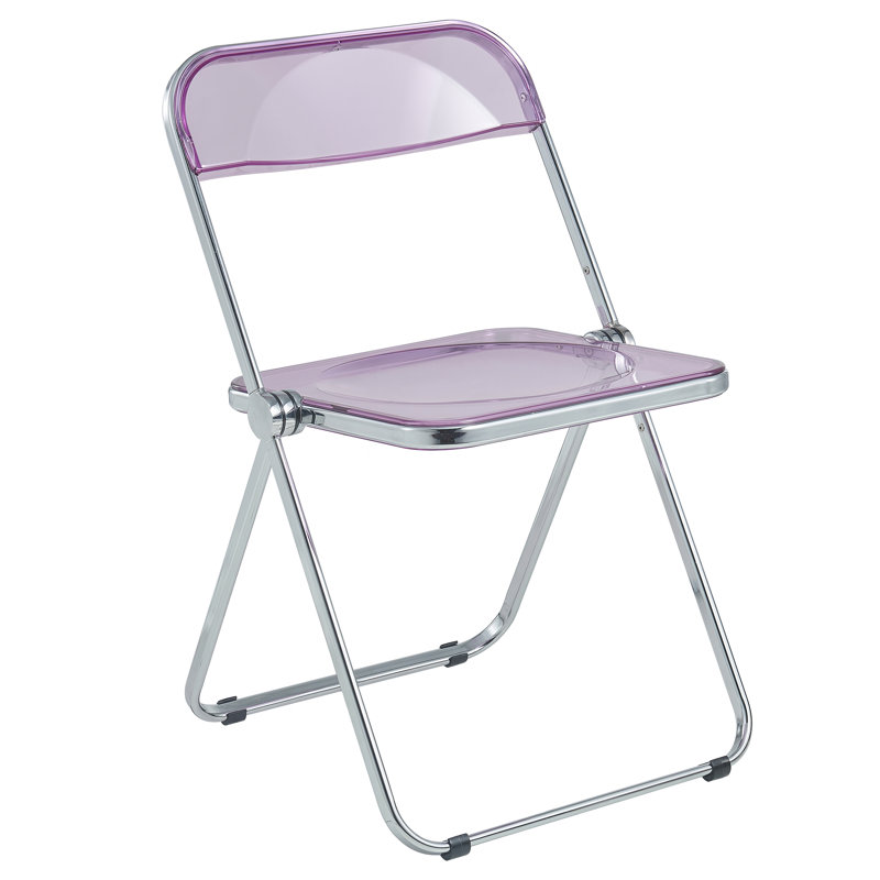 Chaise d'appoint pliante en acrylique Birgitta, Magenta