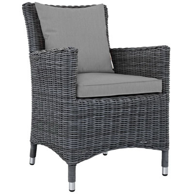 Fauteuil de salle à manger d'extérieur en rotin Modway Summon Wicker
