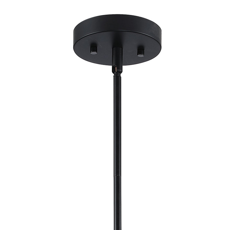 Luminaire suspendu rectangulaire à 1 lumière Gracela, Noir, H 62,25 po x l 6,5 po x P 6,5 po
