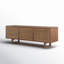 Grier 65.0L X 18.0W X 23.0H Medium Brown Solid Wood W/Cane Media Console-625781449