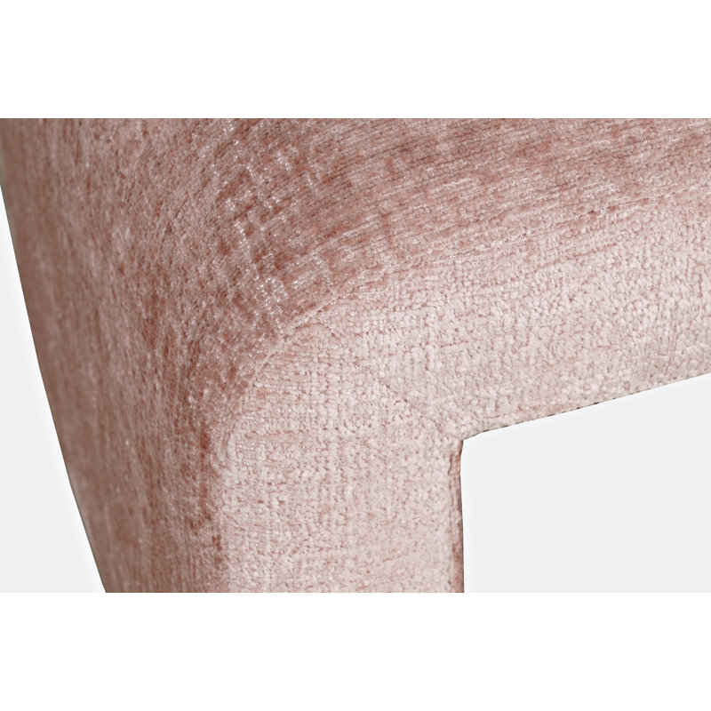 Repose-pieds rembourré rectangulaire l 21 po Kennedy, Microsuède rose Gwen