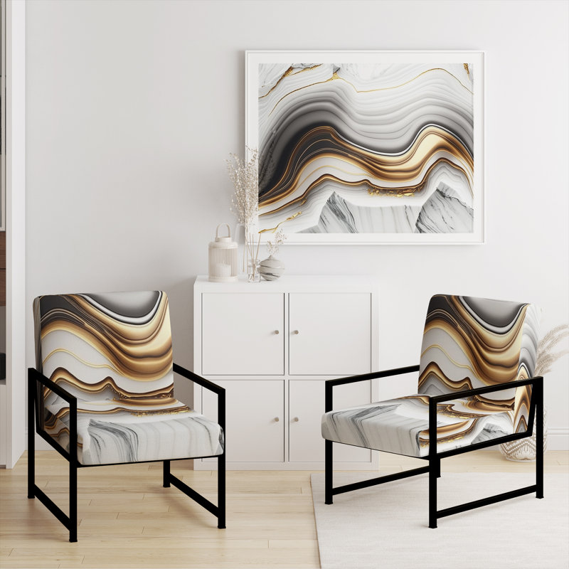Cuscute - Fauteuil rembourré en marbre, Noir, noir, noir, noir