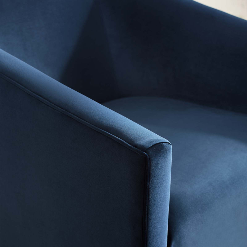 Fauteuil pivotant en velours Twist, Bleu minuit