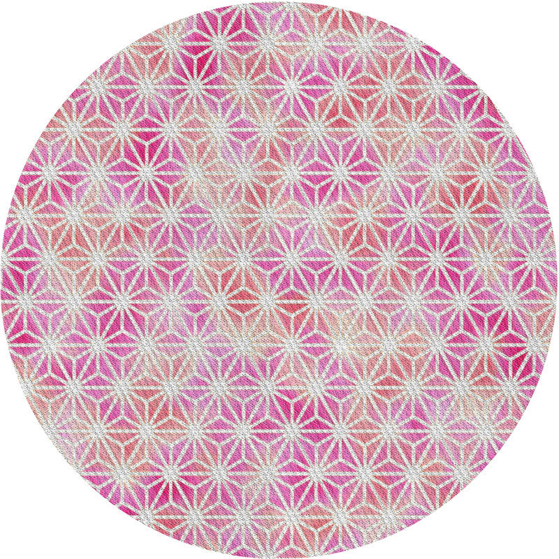 Tapis de zone rose à motif, Rond 3 pi