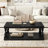 Vintage Coffee Table Featuring Artistic Vase Column Legs And Luxurious Pine Veneer For Timeless Charm,Suitable For Living Room, Study Room-461315610