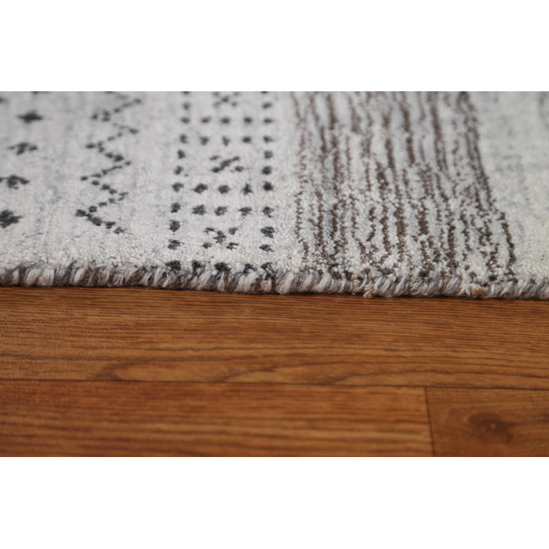 Tapis oriental en soie à motif géométrique Gabbeh noué à la main 6 x 8