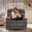 Fauteuil inclinable de massage l 40,8 po avec haut-parleurs cachés Bluetooth et chauffage, pivotant-2091425250