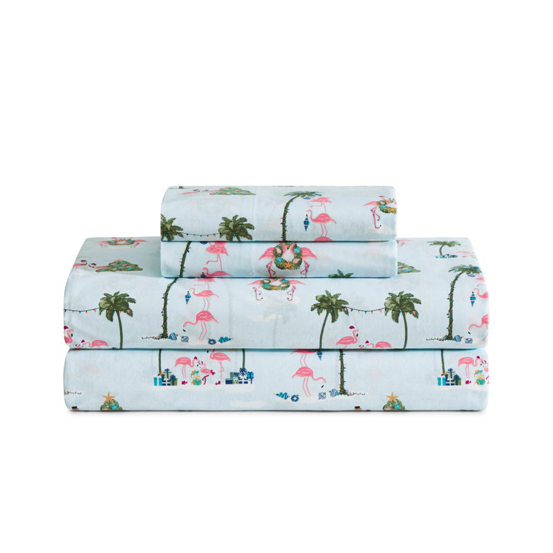 Tommy Bahama Casablanca Garden Shower Curtain, Ensemble de draps pour grand lit avec 2 taies d'or, Paloma blanc