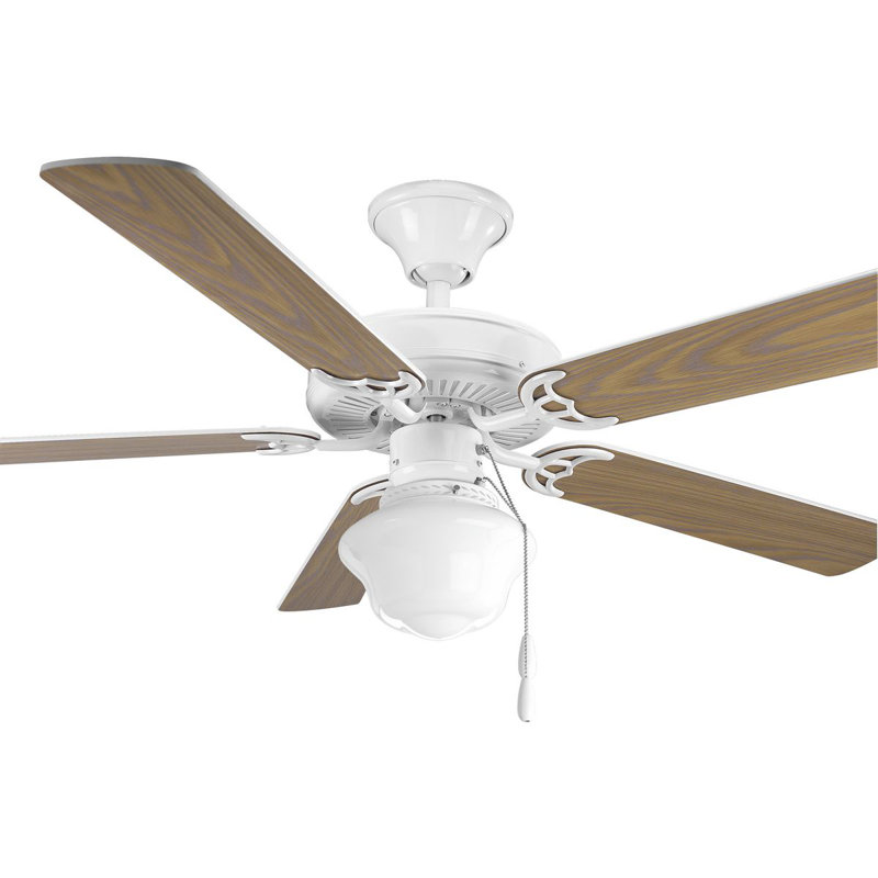 1-Light Universal Ceiling Fan Schoolhouse Light Kit, White
