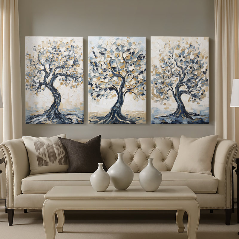 LANDSCAPES Series CCX - Toile tendue avec châssis sur mesure - 3 pièces, H 12 po x l 24 po