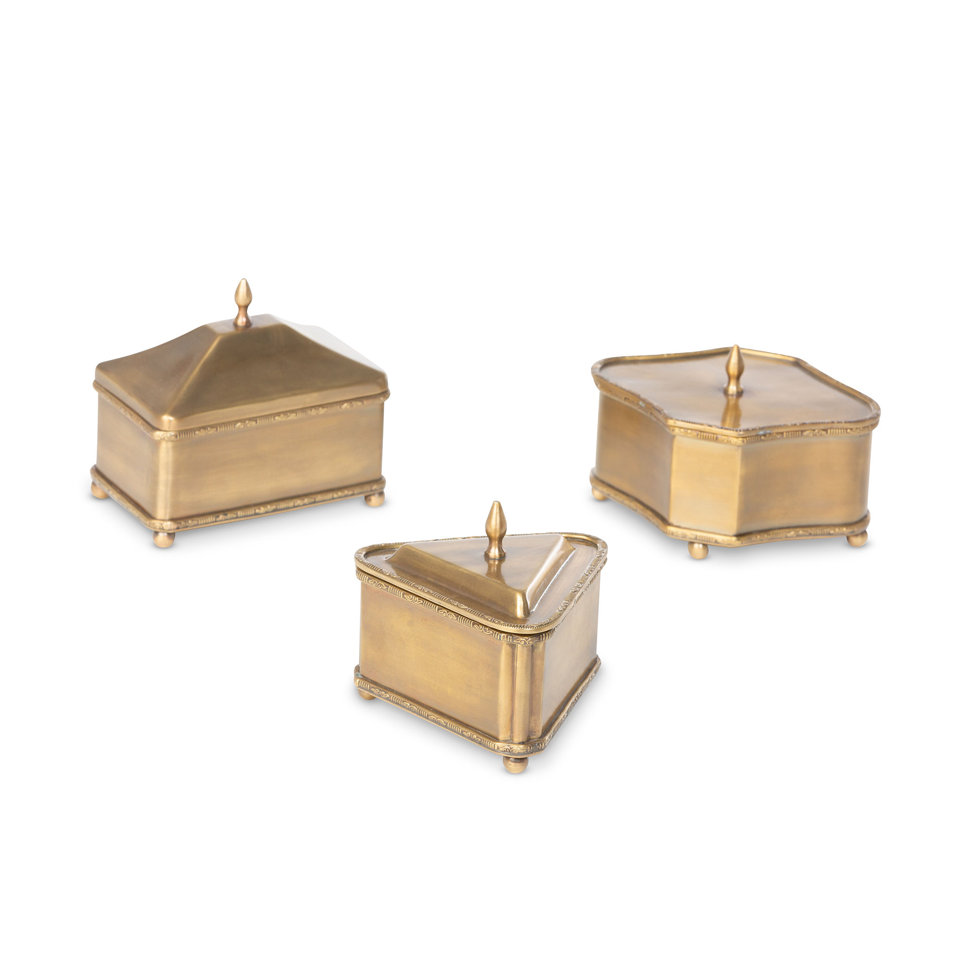 Park Hill Collection 3 Piece Brass Escritoire Box Set & Reviews | Wayfair