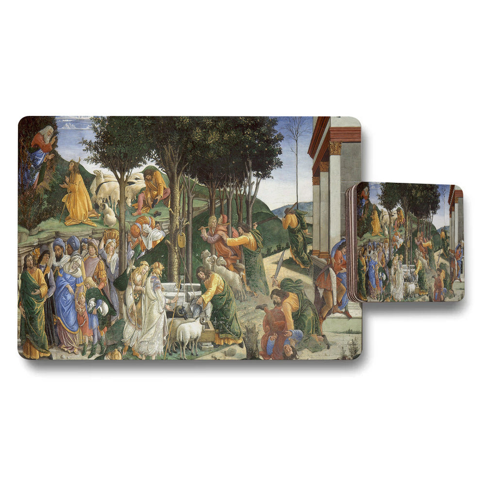 Biblical Scene Placemat And Coaster Set With Classic Artwork Print