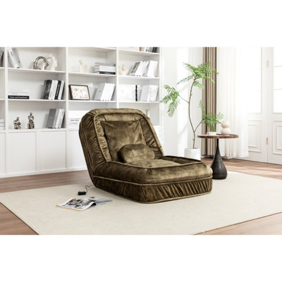 Upholstered Bean Bag Floor For Adult & Pet With Thick Foam Massage Pillow, Foam, Velvet Pillow Pet,
