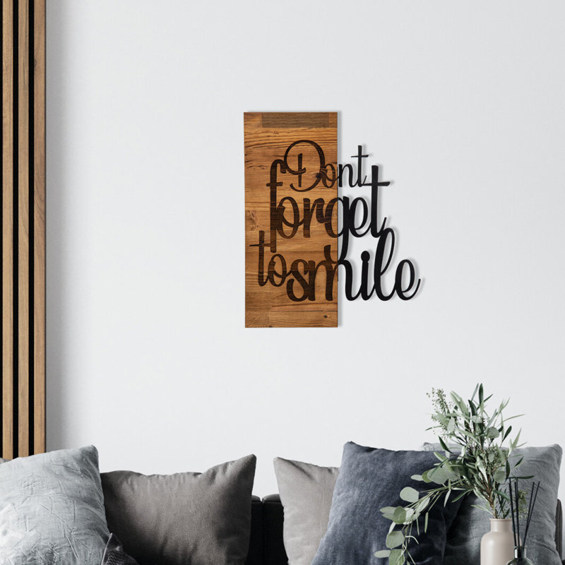 Élégant accessoire mural décoratif en bois, noir et noyer, 18,5 po x 22,8 po | Cadre 100% métal (épaisseur: 0,05 pouce) et base 100% bois (épaisseur: 1,2 pouce) | Décoration élégante pour toute pièce