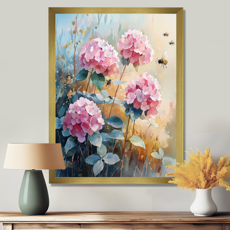 Heurich - Floral Wall Decor, H 32 po x l 24 po, Reproduction encadrée d'une seule photo, Doré