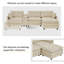 Canapé modulaire surdimensionné en L 119 po en forme de L avec 1 repose-pieds et 1 console multifonctionnelle, canapé rembourré 4 places avec port USB et 2 porte-gobelets, facile à assembler, pour le salon, beige