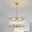 Lustre tambour rond en verre texturé à 5 lumières Laia Modern