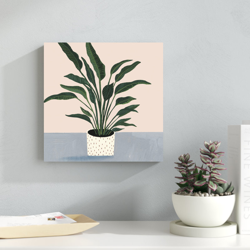 «Houseplant IV», peinture sur toile tendue, H 12 po x l 12 po