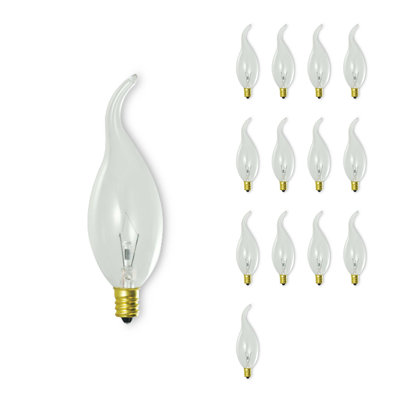 25 Watt CA11 Incandescent, Dimmable Light Bulb, (2700K) E12/Candelabra Base