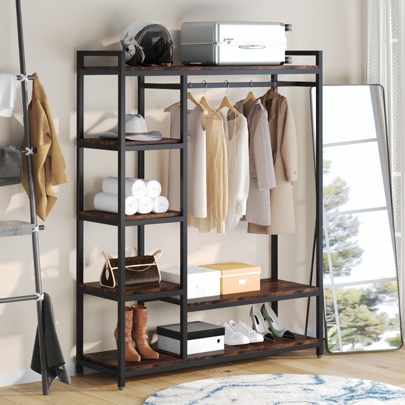 Ensembles de rangement pour garde-robe l 47,24 po, Brun rétro / noir