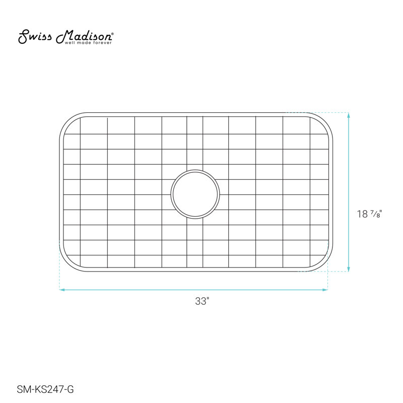 Swiss Madison 33 x 20 Stainless Steel Kitchen Sink Grid