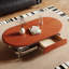 Table basse moderne simple ovale en acier inoxydable-107120590