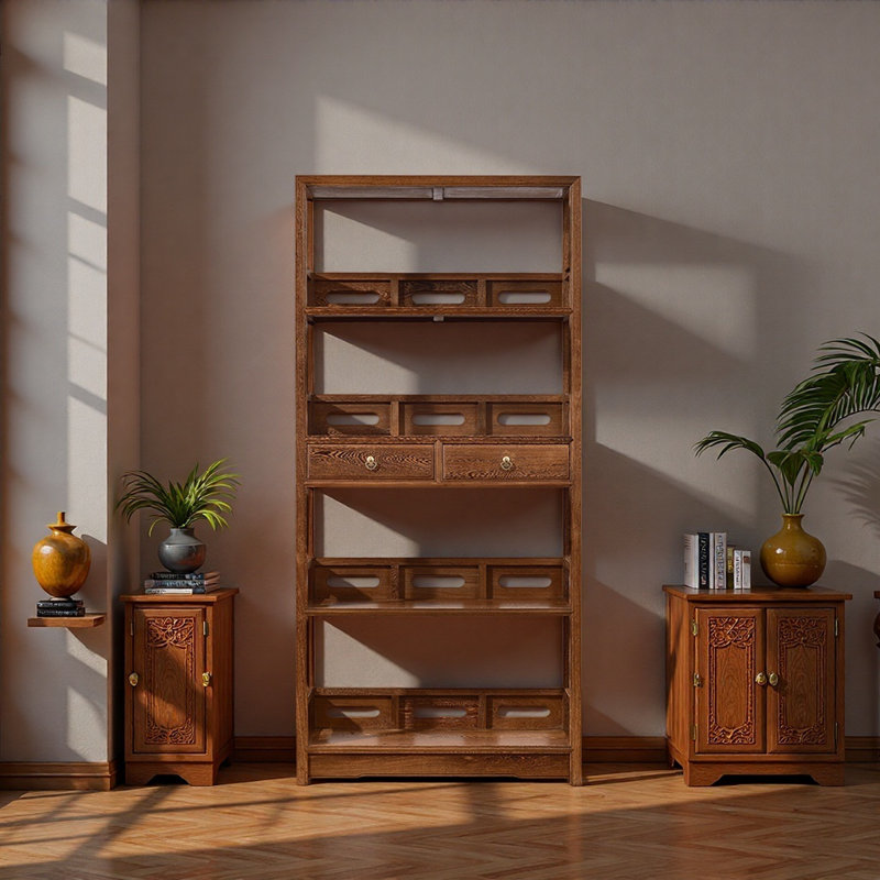 Nouvelle bibliothèque de style rétro chinois minimaliste