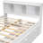 Full Size Bed With Bookcase Headboard And Under Storage, White End Case Featuring Bookcase, Storage &