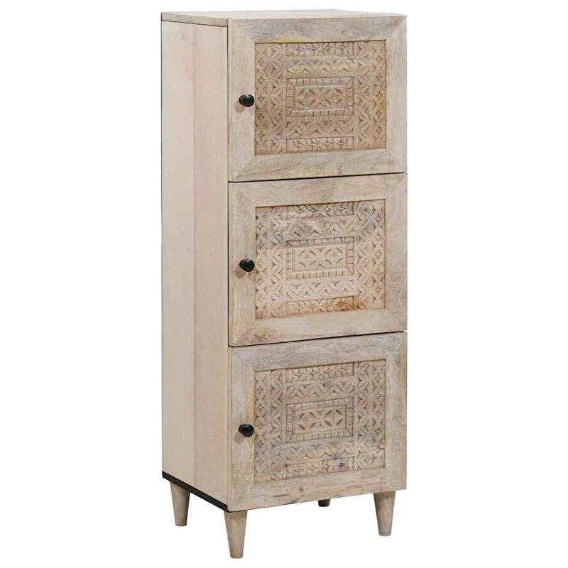 Solid Wood Rectangle Accent Cabinet, White
