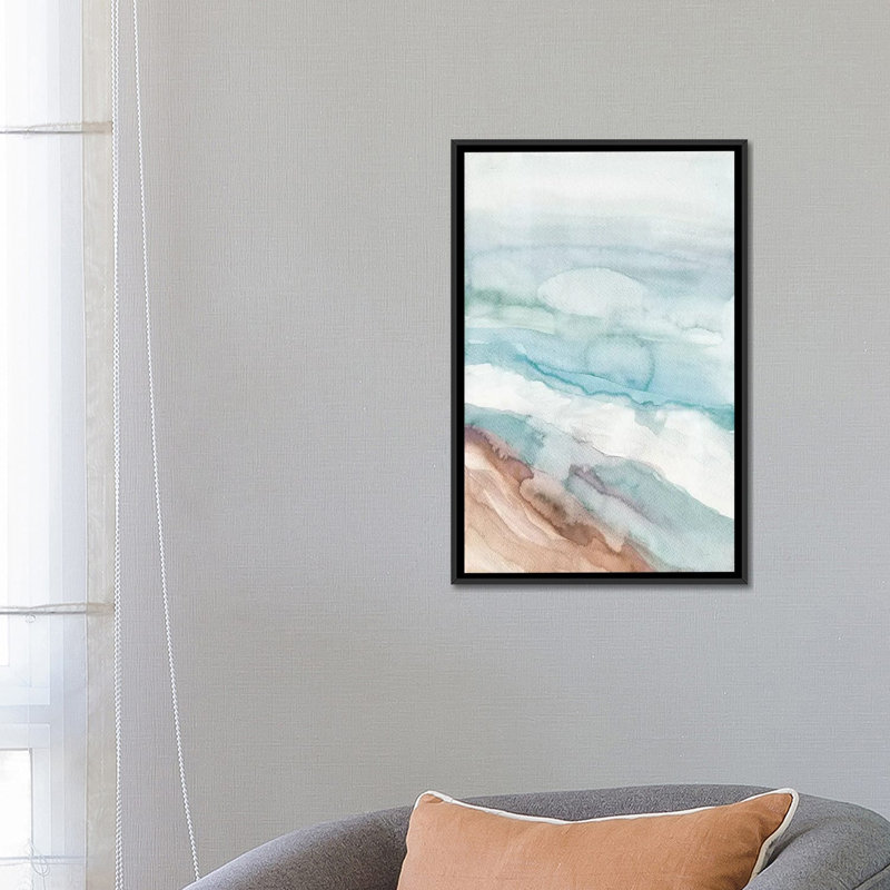 «Ocean Breeze», impression sur toile, H 26 po x l 18 po x P 1,5 po, Toile avec cadre noir, Pas de tapis