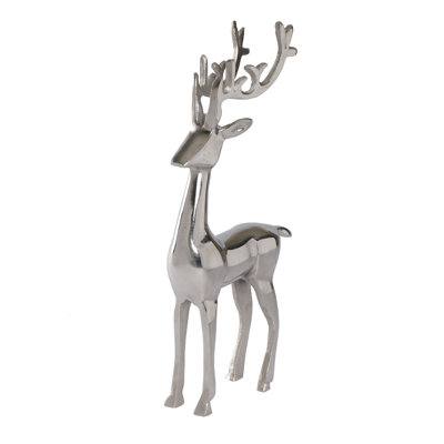 Cerf en aluminium moulé doré de 33 cm