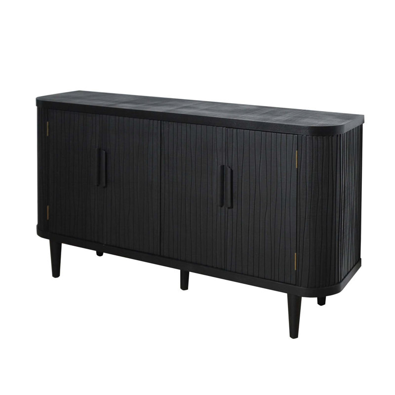 Armoire de rangement décorative, armoire d'appoint moderne avec tablettes réglables, buffet autoportant à quatre portes, armoire d'appoint avec 4 portes pour le couloir du salon