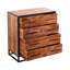 Commode Lubien faite à la main avec détails en grain et 4 tiroirs, brun et noir