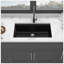 Évier de cuisine en granite noir durable avec station de travail encastrée avec réduction du bruit et conception facile à nettoyer-116521201