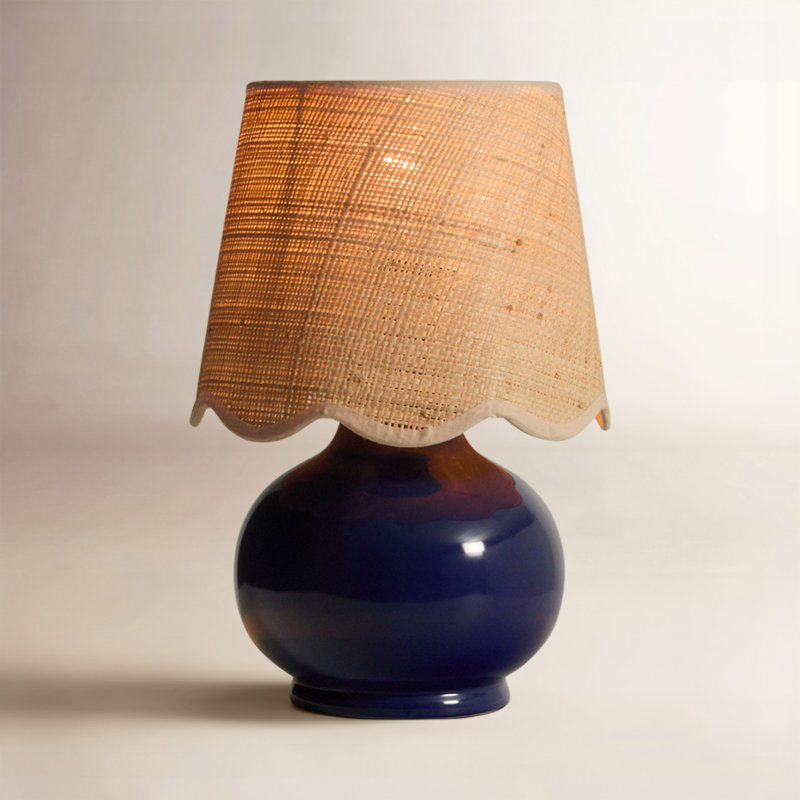 Lampe Momsen, H 13 po x l 8 po x P 8 po, Naturel, Navy