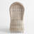 Louella Courbe Whitewash Palm Rattan Curved Dining Chair-100026831