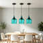 Ensemble de 3 luminaires suspendus en verre vert ensemencé, mini luminaire suspendu de 6,1 pouces pour îlot de cuisine, table de salle à manger, évier et chambre à coucher