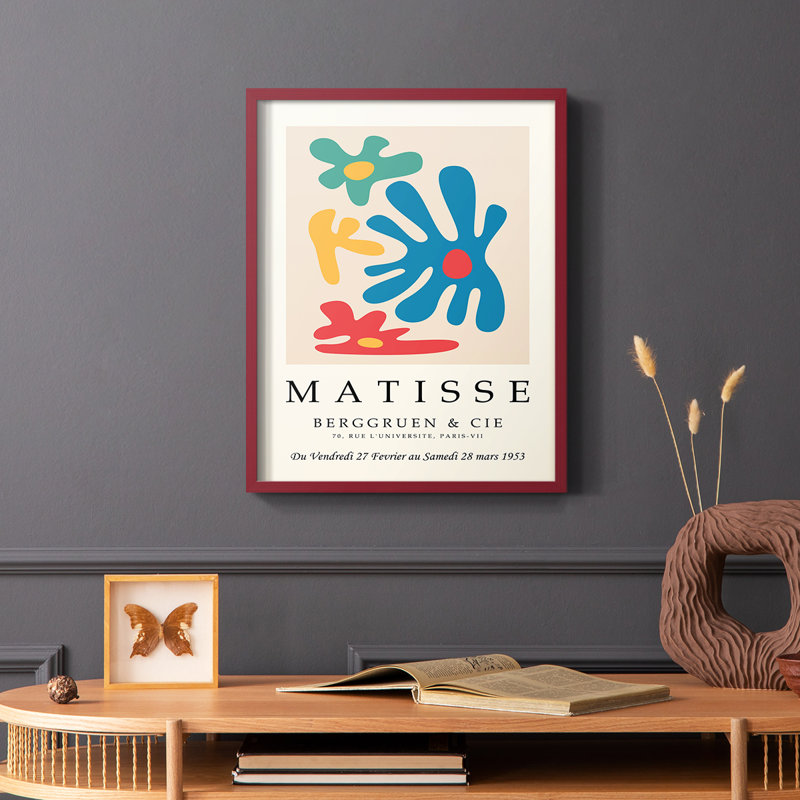 Impression encadrée Matisse Cccxxiii - Bois massif, Rouge, H 10 po x l 8 po