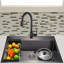 Évier de cuisine à un trou à cuve unique en acier inoxydable noir mat 33 po x 22 po Drop-In