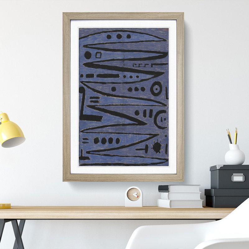 Heroic Strokes of the Box by Paul Klee - Picture Frame Painting, 36cm H x 27cm W x 2cm D, Oak Framed