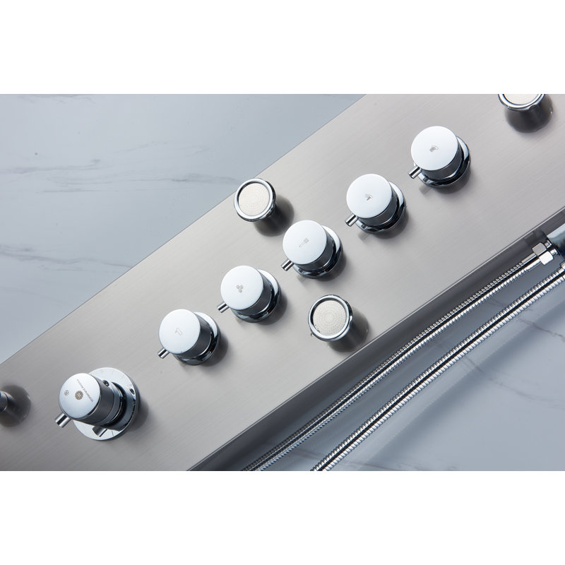 59'' Shower Panel with Fixed Shower Head, Brushed nickel