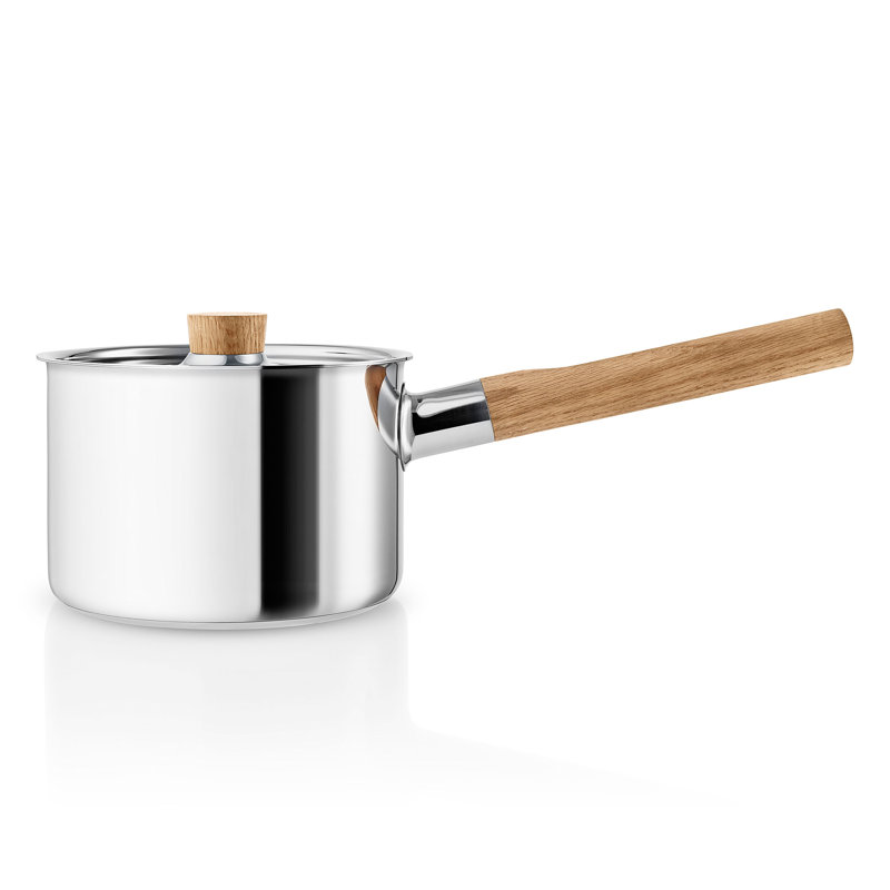 Nordic Non-Stick Stainless Steel Saucepan, Oak, 2 L
