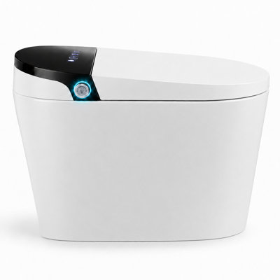 Smart Toilet Modern Electric Bidet With Auto Lid, Auto Flush, Heated Seat & Warm Air Dryer