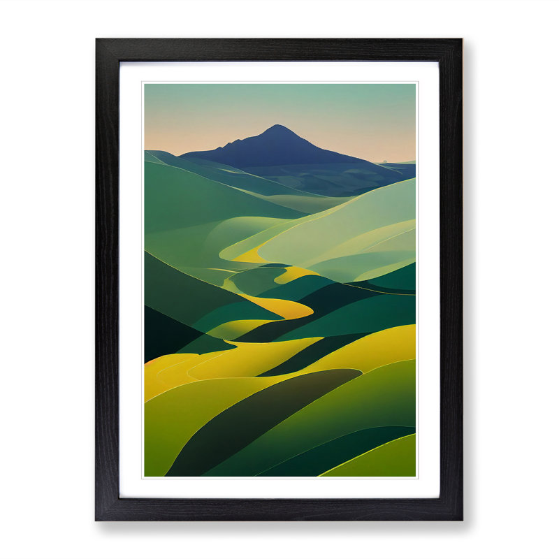 Spring Landscape View Vol.1 - Single Picture Frame Print, 64cm H x 46cm W x 2cm D, Black
