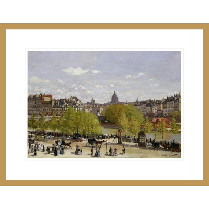 Quai du Louvre Paris par Claude Monet, impression giclée encadrée, H 16,9 po x l 21,75 po