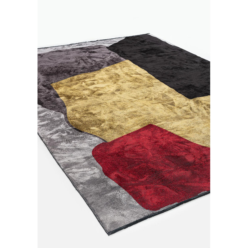 Johann Abstract Hand Loom Indoor / Outdoor Area Rug, Rectangle 6'6" x 8'2"