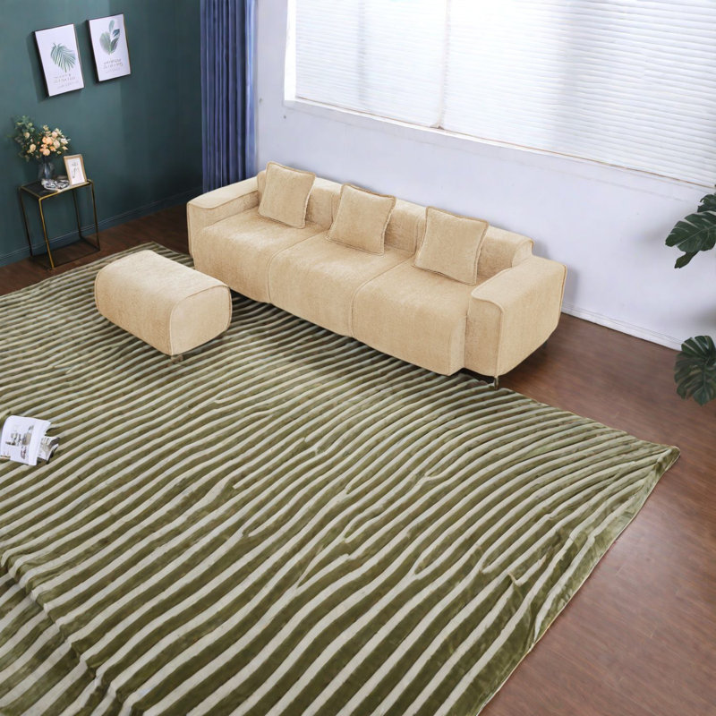 Canapé modulaire polyvalent en velours, sans assemblage, bord français moderne, pour la maison
