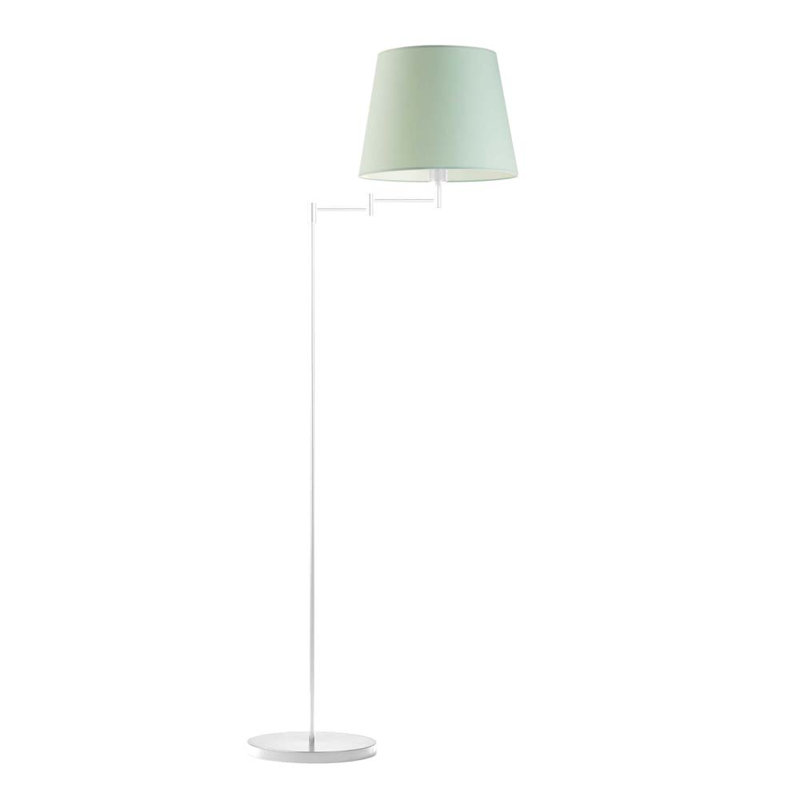 Askegard 165cm Swing Arm Floor Lamp, Mint, White